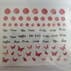 Water Decal Flower Butterfly GN-543