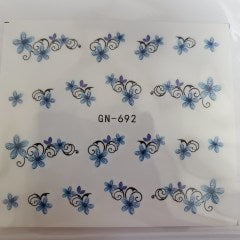 Water Decal Blue Flower GN-692