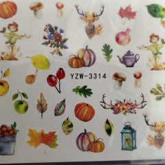 Water Decal Fall pumpkin YZW- 3314