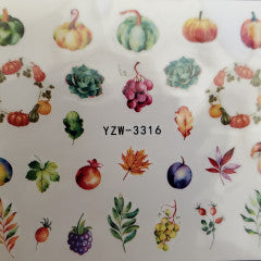 Water Decal fall pumpkin YZW- 3316