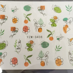 Water Decal flowers YZW- 3408