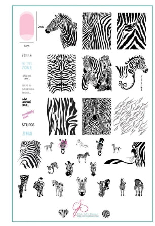 Steel Stamping Plate (14cm x 9cm) CjS-175 Wild Kingdom – Zebra