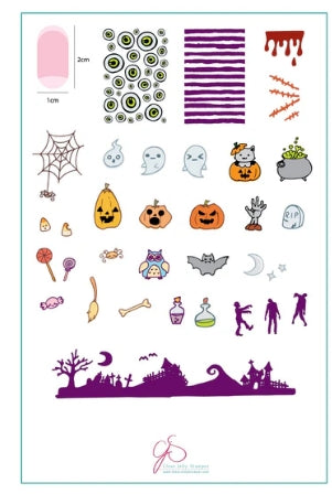 Plaque d'estampage en acier (14 cm x 9 cm) CJSH- 21 Halloween- Witches Brew
