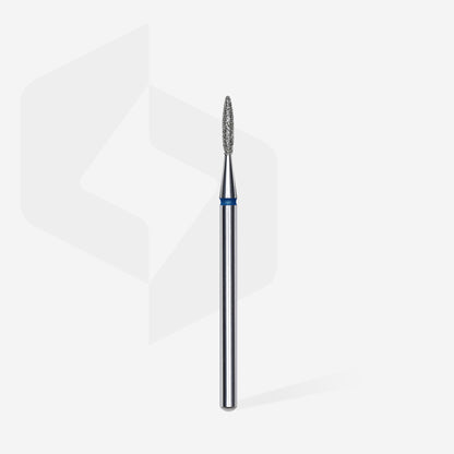 FA11B016/8 Diamond nail drill bit, “flame”, blue, head diameter 1.6 mm/ working part 8 mm