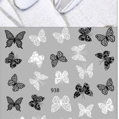 black and white butterfly stickers 938