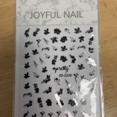 black flower stickers JO-2336