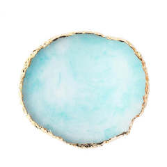 blue resin round plate