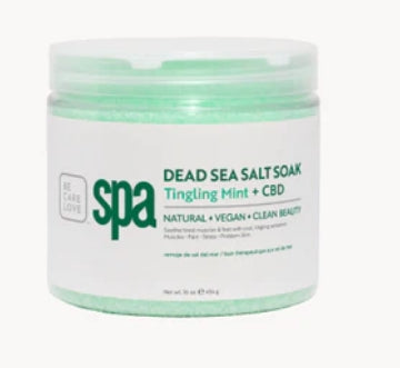 Trempage au sel de la mer Morte à la menthe picotante et au CBD 16 oz