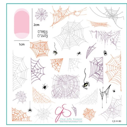 Creepy Crawly (CjS-H-80) Steel Nail Art Stamping Plate