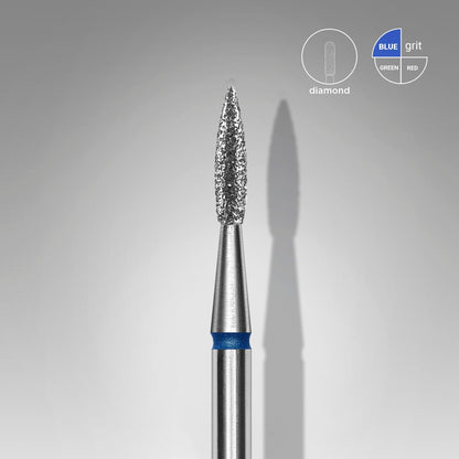 FA11B018/8 Diamond nail drill bit, “flame”, blue, head diameter 1.8 mm/ working part 8 mm