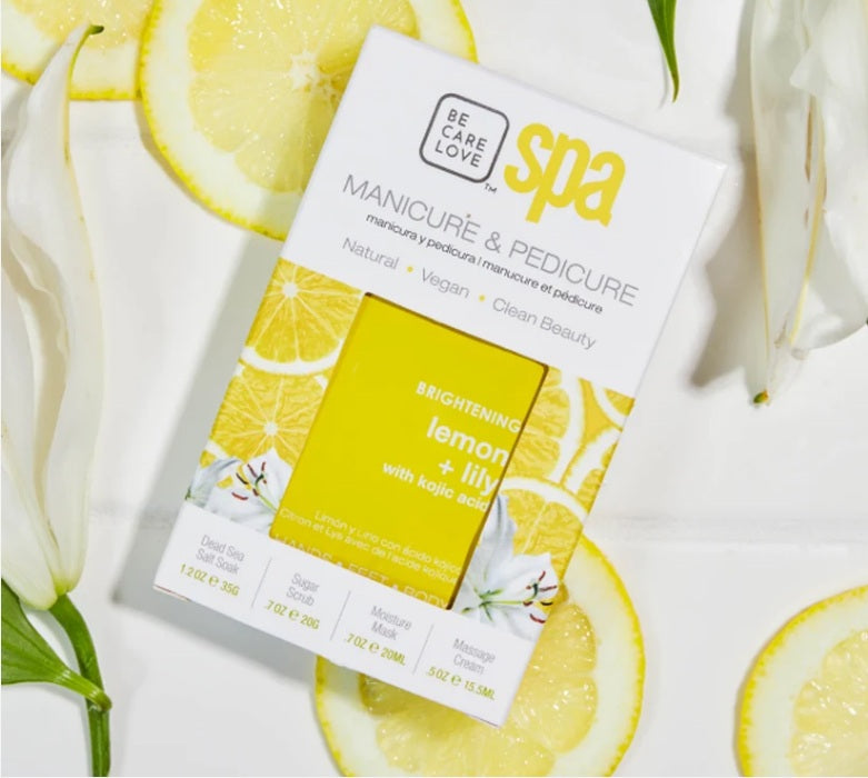 Lemon and Lily Brightening Spa Set – 4-in-1 Manicure & Pedicure Kit