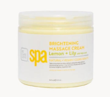 Crème de massage éclaircissante citron + lys à l'acide kojique 16 oz