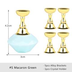 nail tip display green with holder 5pcs