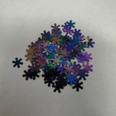 purple/teal snowflakes