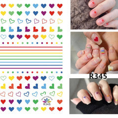 rainbow hearts stickers R345