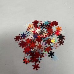 flocons de neige rouges et blancs