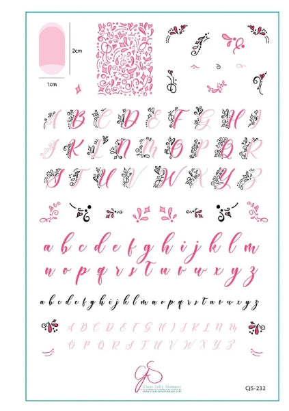 Alphabet - Twirly Swirly (CjS-232) Steel Nail Art Stamping Plate (14cm x 9cm)