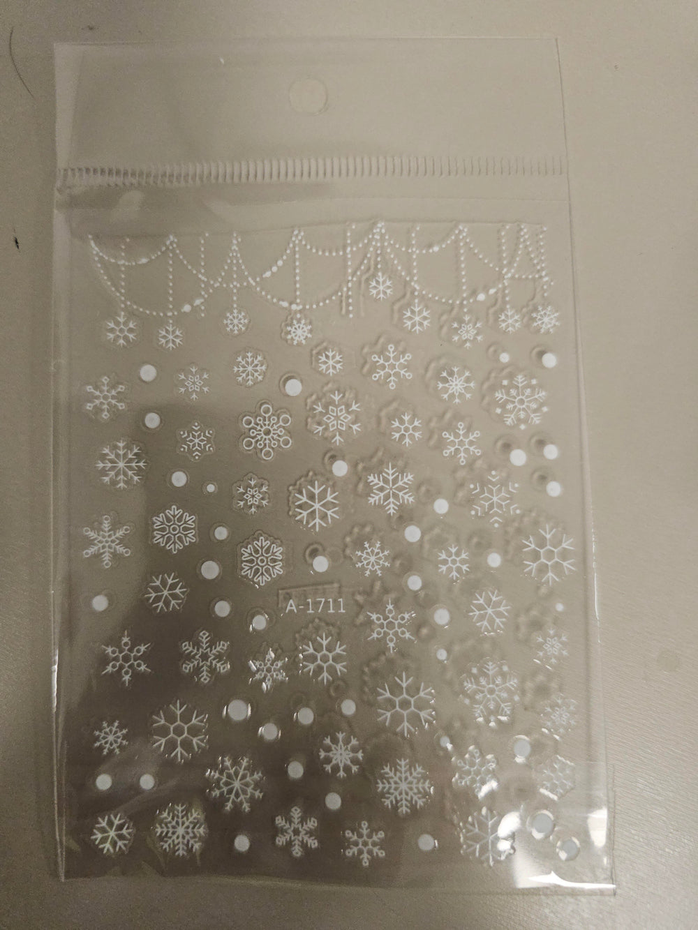 Christmas Stickers A-1711 White Snowflake