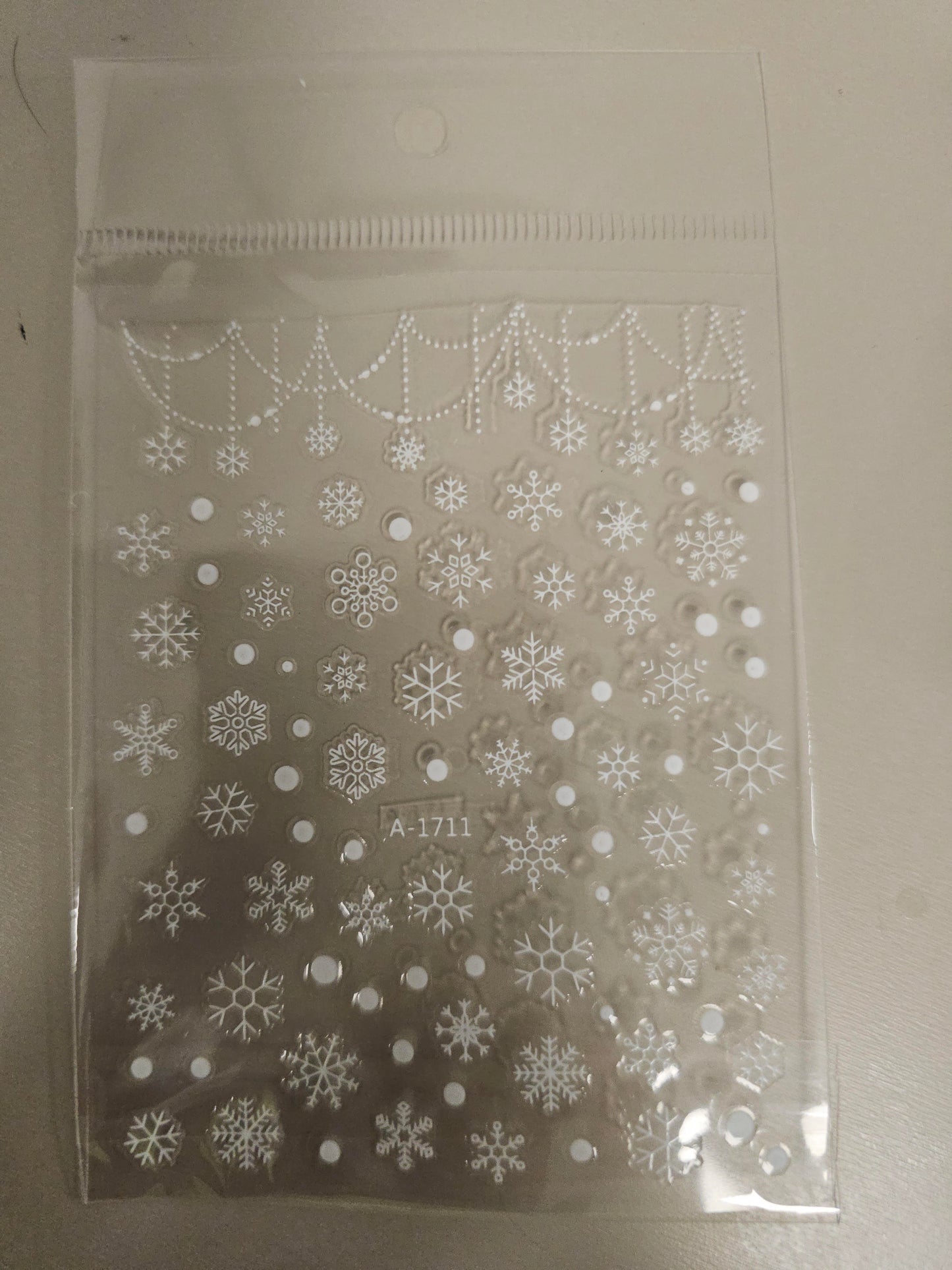Christmas Stickers A-1711 White Snowflake