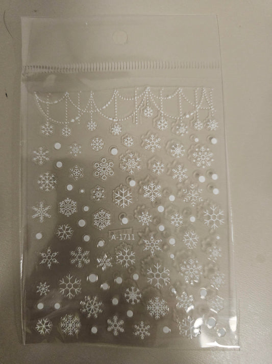 Christmas Stickers A-1711 White Snowflake
