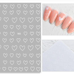 white hallow hearts stickers 966